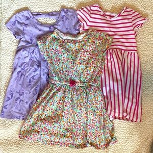 Set of three toddler girl dresses, size 4T (XS)